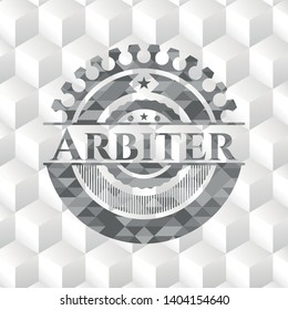 Arbiter grey emblem with cube white background