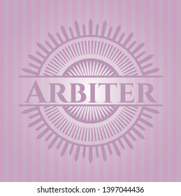 Arbiter pink emblem. Vector Illustration. Detailed.