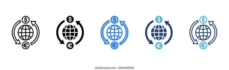 Arbitrage icon set multiple style collection
