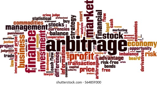 Arbitrage word cloud concept. Vector illustration