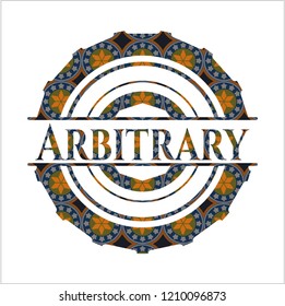 Arbitrary arabic style badge. Arabesque decoration.