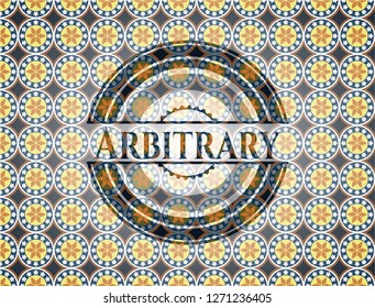 Arbitrary arabic style badge. Arabesque decoration.
