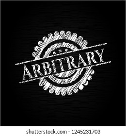 Arbitrary chalkboard emblem on black board