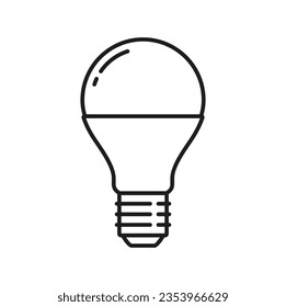 Arbitrary light bulb and LED lamp line icon. Electricity saving diode lamp symbol, energy efficient illumination technology or eco LED lightbulb outline vector icon, sign or linear pictogram