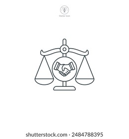 Arbitration Icon. Legal and Law theme symbol vector illustration isolated on white background