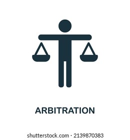 Arbitration icon. Monochrome simple Arbitration icon for templates, web design and infographics