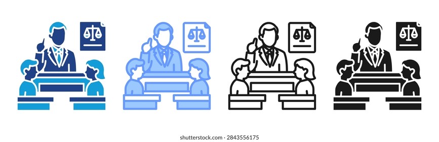 Arbitration icon set multiple style collection