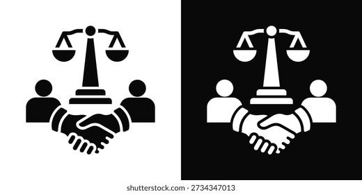 Estilo de fondo blanco y negro del icono del arbitraje