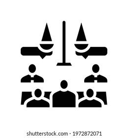 arbitration law dictionary glyph icon vector. arbitration law dictionary sign. isolated contour symbol black illustration