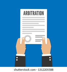 Arbitration law vector flat icon. Legal resolution conflict