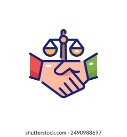 Arbitration of Law Vector Icon