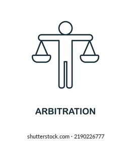 Arbitration line icon. Monochrome simple Arbitration outline icon for templates, web design and infographics