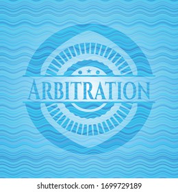 Arbitration water concept badge background. Vector Illustration. Detailed.