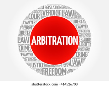 Arbitration word cloud concept