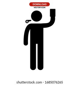 icono del árbitro o logotipo símbolo de signo aislado ilustración vectorial - iconos vectoriales de estilo negro de alta calidad
