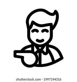 icono de árbitro o logotipo símbolo de signo aislado ilustración vectorial - iconos vectoriales de estilo negro de alta calidad
