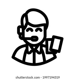 icono de árbitro o logotipo símbolo de signo aislado ilustración vectorial - iconos vectoriales de estilo negro de alta calidad
