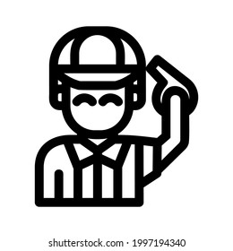 icono de árbitro o logotipo símbolo de signo aislado ilustración vectorial - iconos vectoriales de estilo negro de alta calidad
