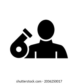icono de árbitro o logotipo símbolo de signo aislado ilustración vectorial - iconos vectoriales de estilo negro de alta calidad
