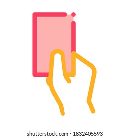 Árbitro Mostrar el vector de iconos de la tarjeta. Esquema del Árbitro Mostrar el signo de la tarjeta. Ilustración de símbolo de contorno aislado
