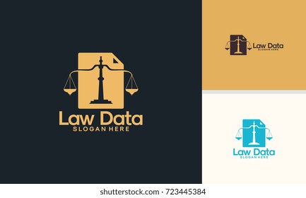 Arbitrators Document logo template, Law Data logo designs vector