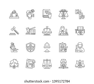 Arbitrators line icons, signs, vector set, outline illustration concept 