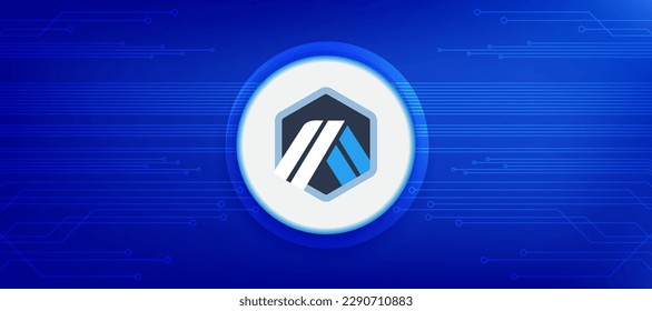 Arbitrum (ABR) cryptocurrency banner and bacground vector 