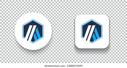 Arbitrum ABT cryptocurrency logo set isolated on transparent background