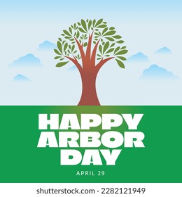 arbor day celebration vector illustration. happy arbor day design template. arbor day vector design with tree and globe.