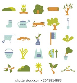 Arbor Day Flat Icons. Easy To Edit. EPS 10