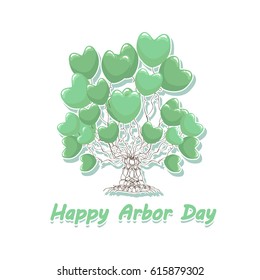 Arbor Day. Green Ecology concept. Save the world. Vector illustration. Suitable for Greeting Card and Poster