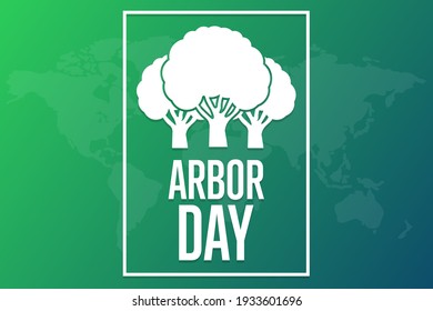 Arbor Day. Holiday concept. Template for background, banner, card, poster with text inscription. Vector EPS10 illustration