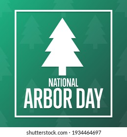 Día de Arbor. Concepto de vacaciones. Plantilla para fondo, banner, tarjeta, afiche con inscripción de texto. Ilustración del vector EPS10