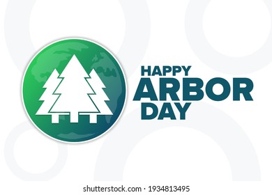 Arbor Day. Holiday concept. Template for background, banner, card, poster with text inscription. Vector EPS10 illustration