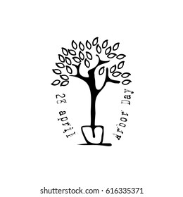 Arbor Day illustration with a tree