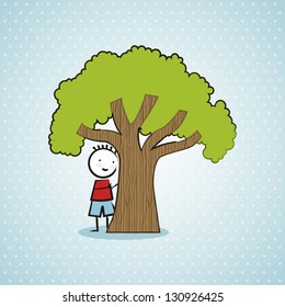 arbor day over blue background. vector illustration