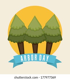 arbor day over white  background vector illustration 