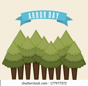 arbor day over  white background vector illustration 