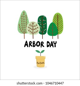 Arbor Day. Plant and tree vector.