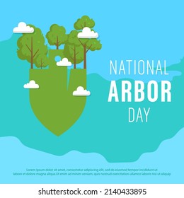 Arbor Day. Plant and tree vector. National Arbor Day Vector Illustration. Suitable for Greeting Card, Poster and Banner