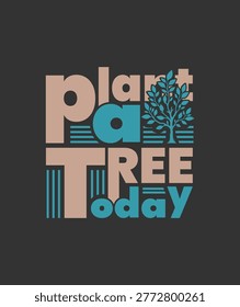 Arbor Day t shirt design with tree icons and green slogans. Perfect for environmental activists.