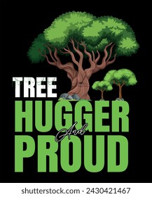 Arbor Day T-Shirt Design für Baumliebhaber. Baum umarmt und stolz.