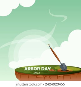 Arbor day united states background template, green leaf