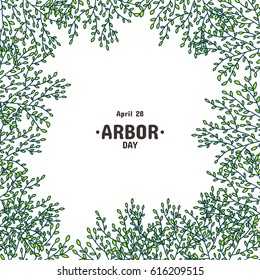 Arbor Day, vector card or banner template.