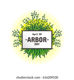 Arbor Day, vector card or banner template.