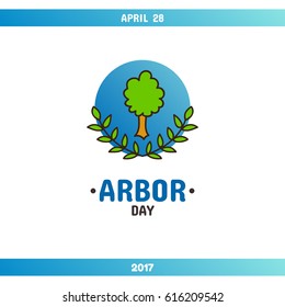 Arbor Day, vector card or banner template.