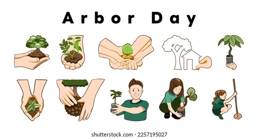 Arbor Day vector set collection graphic clipart design