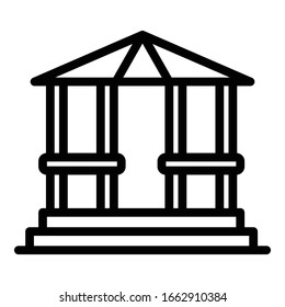Arbor gazebo icon. Outline arbor gazebo vector icon for web design isolated on white background