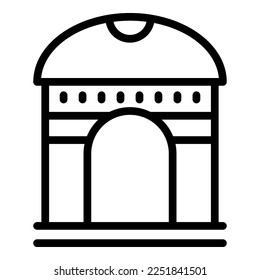 Vector de contorno de icono de pérgola de arbor. Pabellón de la casa. Parque Bower