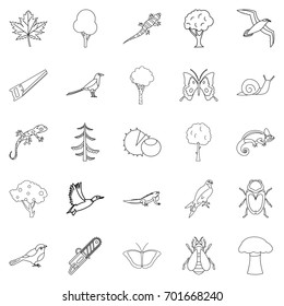 Arboraceous icons set. Outline set of 25 arboraceous vector icons for web isolated on white background